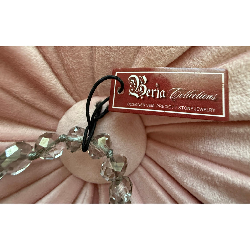 90s Y2K Beria Collections Gray Agate Faceted Crystal Long Strand Necklace NWT