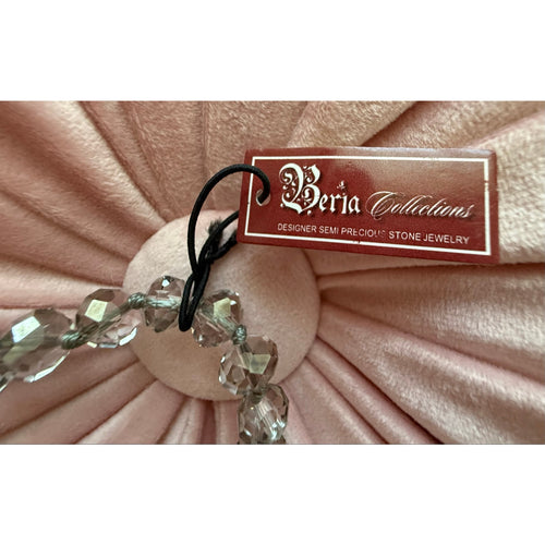 90s Y2K Beria Collections Gray Agate Faceted Crystal Long Strand Necklace NWT