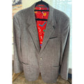 Vintage 44 Gray Herringbone Tweed Jacket Bold Red Art Lining Victor the Tailor