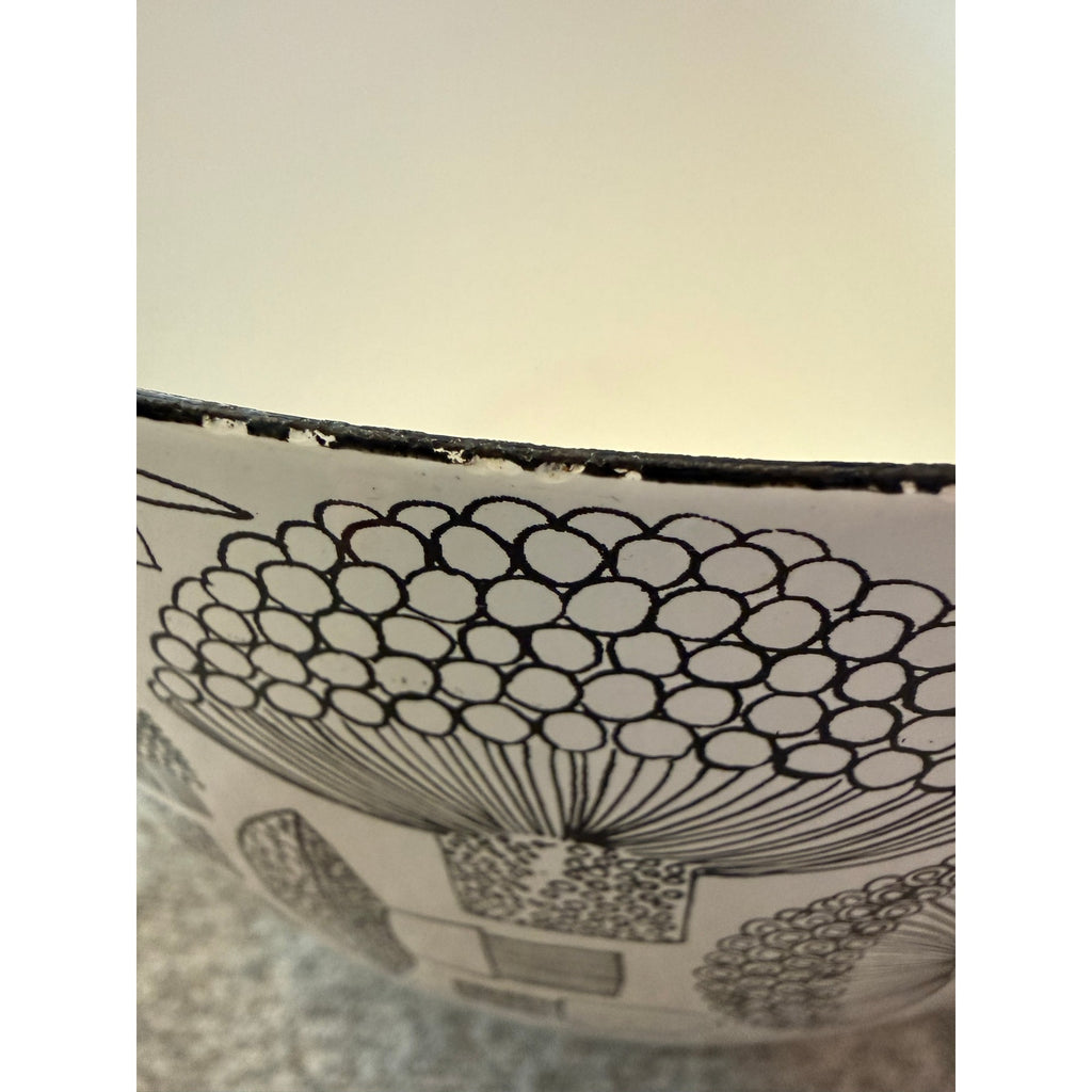 Vintage Finel Finland Enamel Mushroom Bowl Esteri Tomula Mid Century Modern MCM