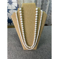 Vintage Monet Lot of 2 White Bead Necklaces 30 Inch Single Strands