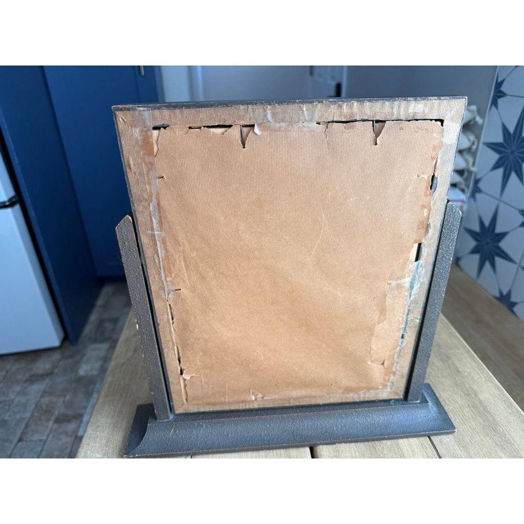 1930s Art Deco Faux Bronze Wood Swing Frame Vintage 1920s Flapper Photo Portrait