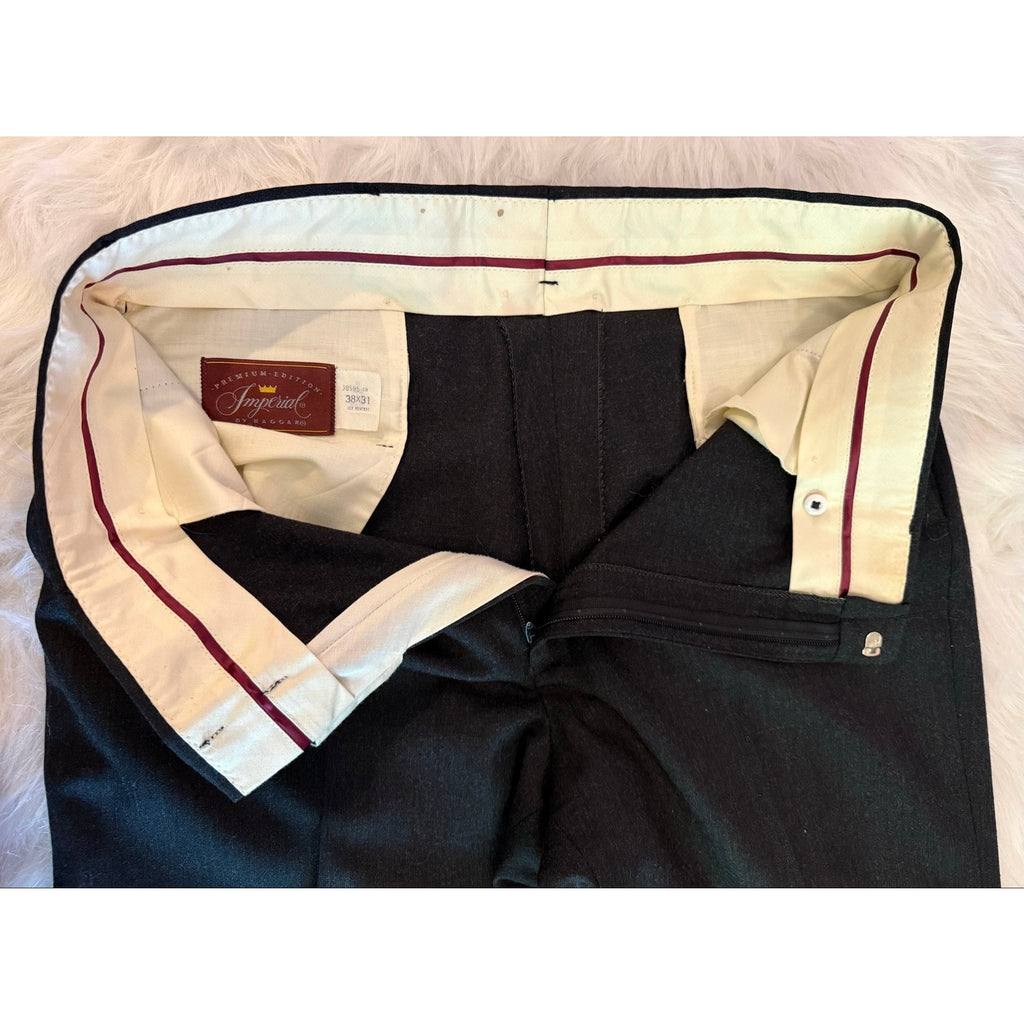 Vintage 70s Haggar Imperial Gray Dress Pants Trousers 38x30.5 Mid Century