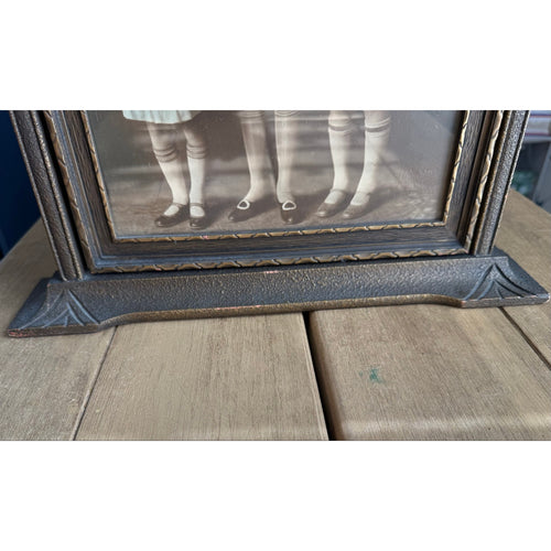 1930s Art Deco Faux Bronze Wood Swing Frame Vintage 1920s Flapper Photo Portrait