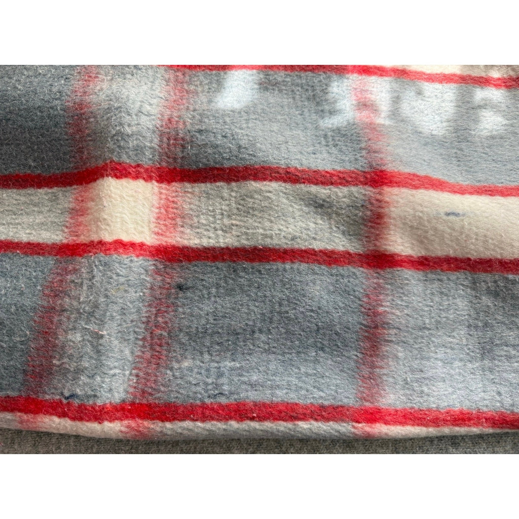Vintage Heavy Double Face Wool Blanket Twin 68x86 Reversible Plaid Heirloom