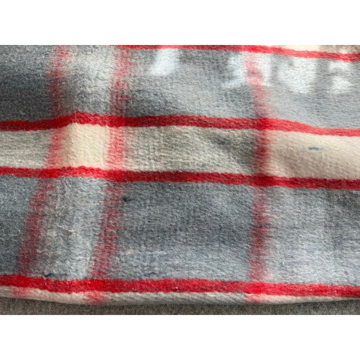 Vintage Heavy Double Face Wool Blanket Twin 68x86 Reversible Plaid Heirloom
